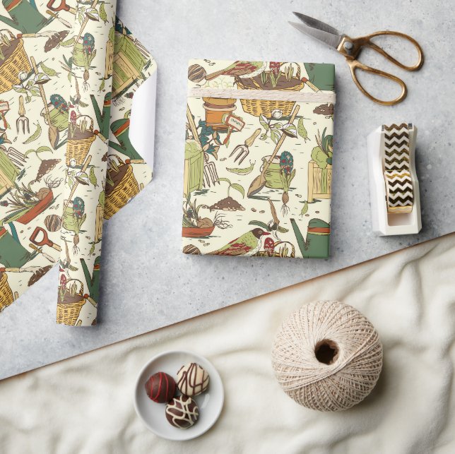 Papier Cadeau Jardinier Vintage (Artisanat)