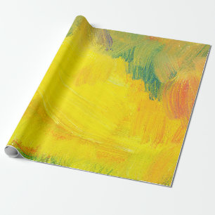 Papier Cadeau jaune abstraite texture aol peint. essai à tirage