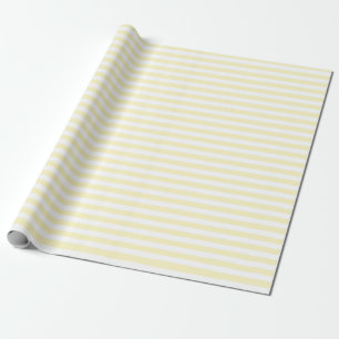 Papier Cadeau Jaune Beurre et Rayures Blanches