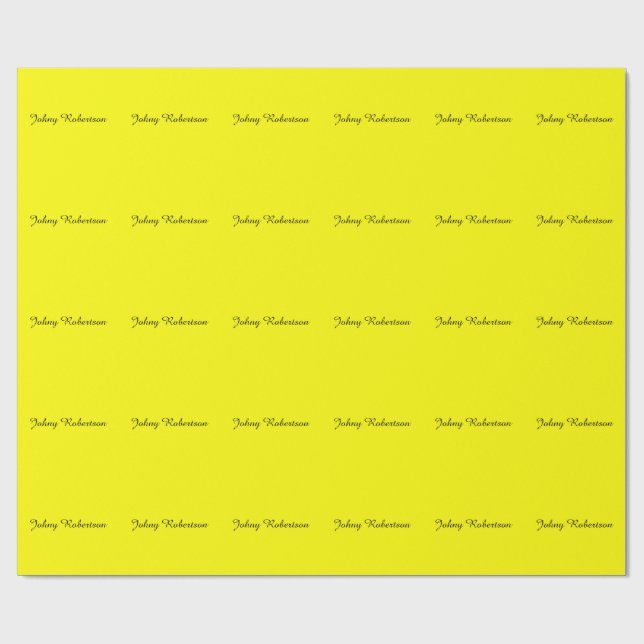 Papier Cadeau Jaune Clair Élégant Professionnel Moderne (Plat)