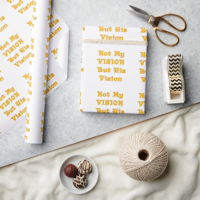 Papier Cadeau Jaune Doré "Pas Ma Vision Mais Sa Vision" | Ins (Artisanat)