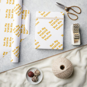 Papier Cadeau Jaune Doré "Pas Ma Vision Mais Sa Vision" Ins