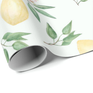 Papier Cadeau Jaune frais de nature d'agrume de fruit de citrons