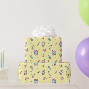 Papier Cadeau Jaune Kawaii Pastel Doux