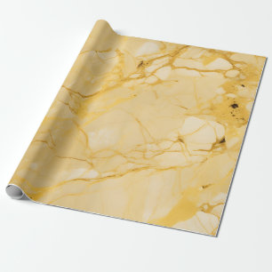 Papier Cadeau Jaune marbre