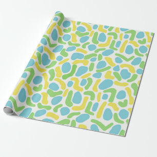 Papier Cadeau Jaune moderne, vert citron vert et bleu bébé Abstr