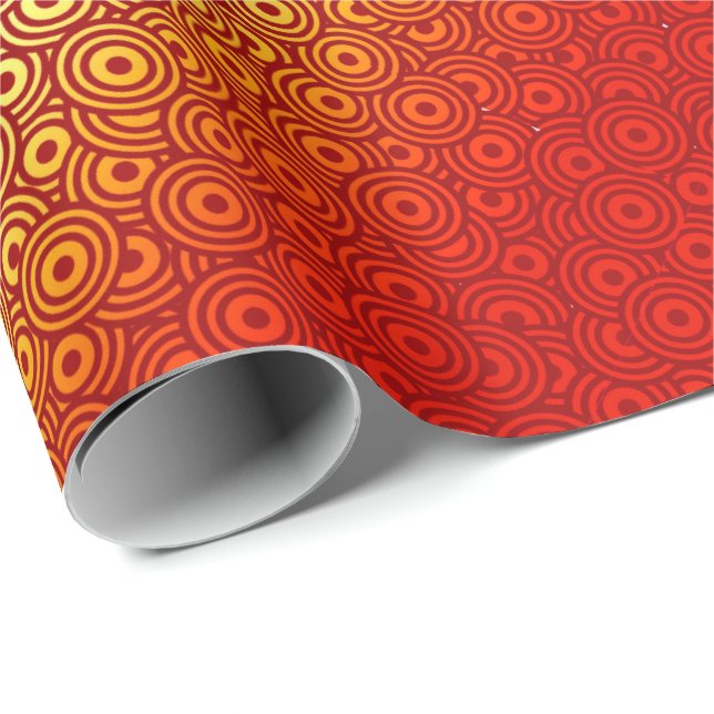 Papier Cadeau Jaune rouge du feu de Pescara (Coin rond)
