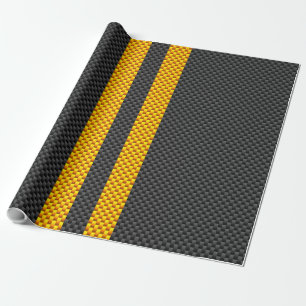 Papier Cadeau Jaune Tirages de course Carbone Fiber Style
