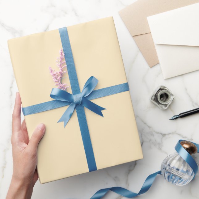 Papier Cadeau Jaune Uni Minimal #FFECC2 (Cadeaux)