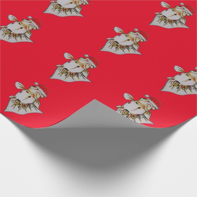 Papier Cadeau Jaunty Santa Hat Goldfish Papier d'enveloppement d (Coin)