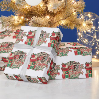 Papier Cadeau Je Cours Sur Le Café Et La Soirée De Noël