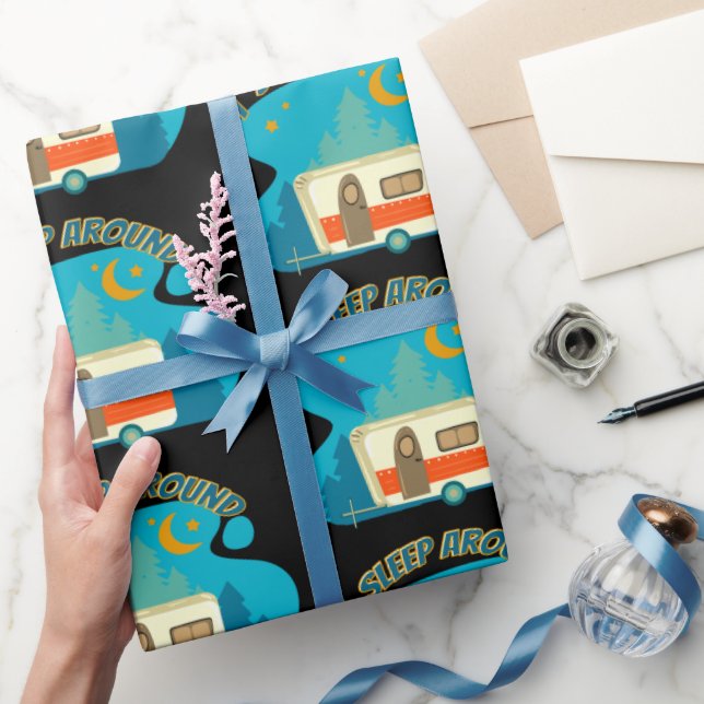 Papier Cadeau Je Dors Autour Du Camper Van Camper Explorer Campi (Cadeaux)