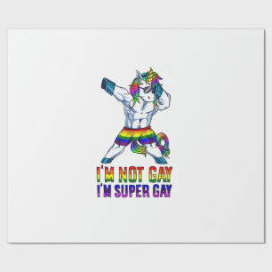 Papier Cadeau Je ne suis pas gay, je suis super gay LGBT Bodybui