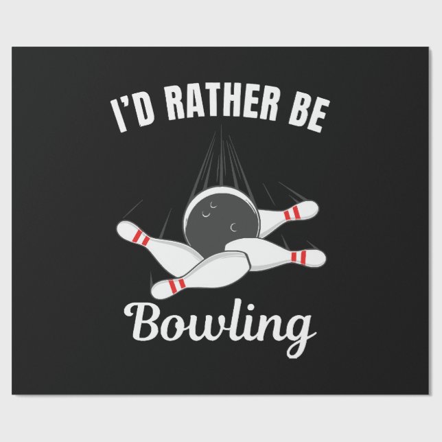 Papier Cadeau Je préférerais jouer au bowling (Plat)