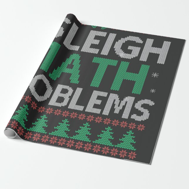 Papier Cadeau Je Sleigh Math Problèmes Drôle Moche Douille Xmas (Déroulé)