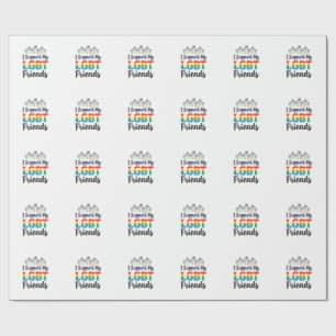 Papier Cadeau Je soutiens mes amis LGBT Vectoriel de Fierté Arc-
