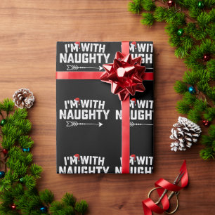 Papier Cadeau Je suis avec des couples coquins de Noël