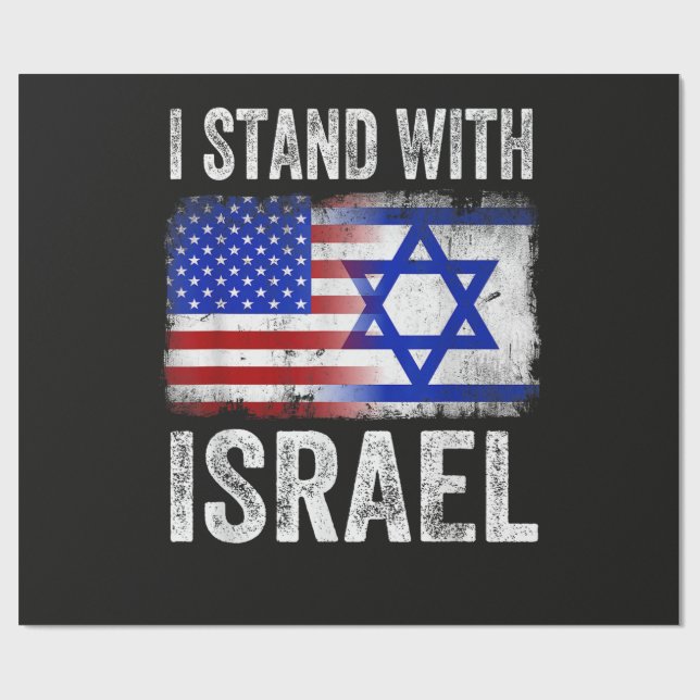 Papier Cadeau Je suis avec Israël (Plat)