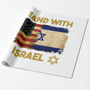 Papier Cadeau Je suis avec Israël T-shirt Je suis avec Israël Am