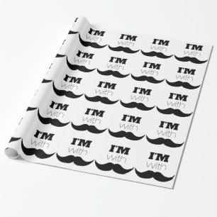Papier Cadeau Je suis avec Moustache