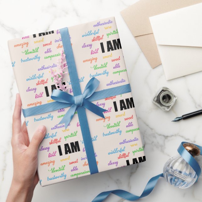 Papier Cadeau Je Suis Inspiré, Positif, Religieux, Chrétien (Cadeaux)