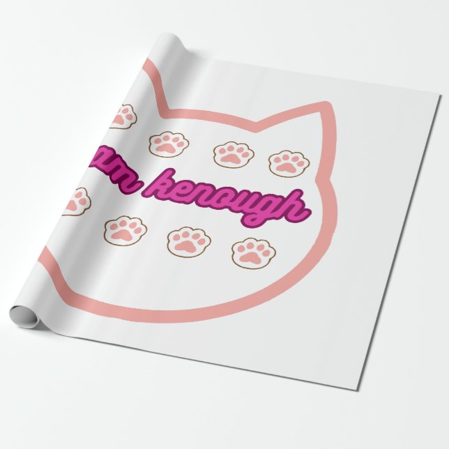 Papier Cadeau Je suis kassez t-shert cat (Déroulé)