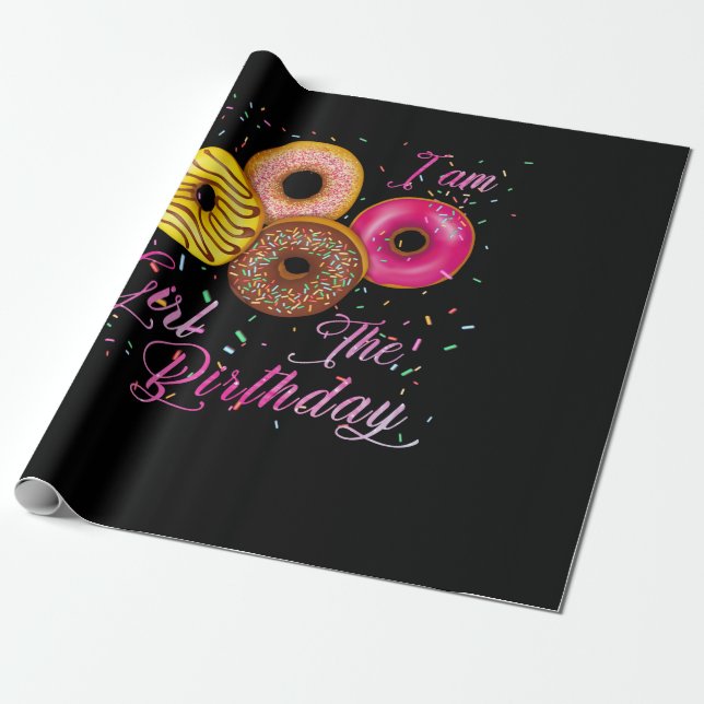 Papier Cadeau Je suis L'Anniversaire Fille Donut Anniversaire Th (Déroulé)