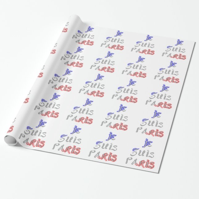 Papier Cadeau Je Suis Paris Art Print (Déroulé)