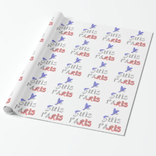 Papier Cadeau Je Suis Paris J'aime Paris Impression de Texte Art