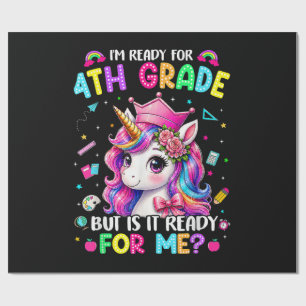 Papier Cadeau Je suis prêt pour la licorne de 4e année Premier j