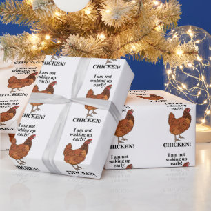 Papier Cadeau Je suis un amateur de poulet, je ne me lève pas tô