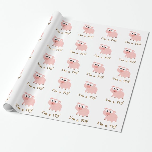 Papier Cadeau Je suis un cochon (Déroulé)