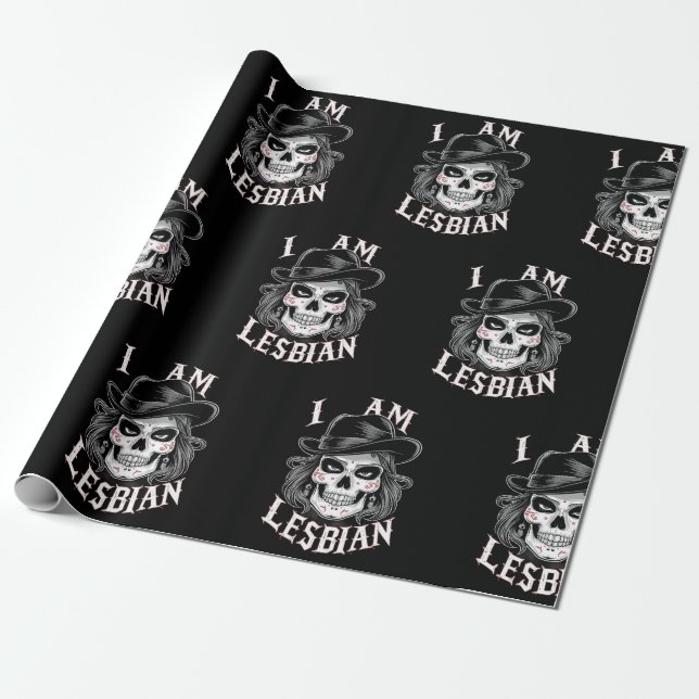Papier Cadeau Je suis un crâne lesbien (Déroulé)