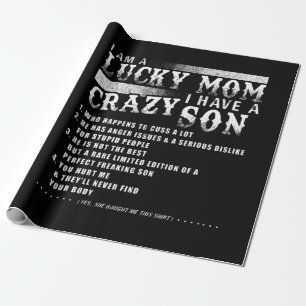 Papier Cadeau Je Suis Une Chanceuse Maman J'Ai Une Idée Cadeau F