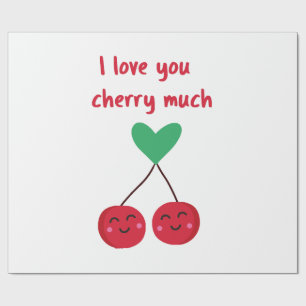 Papier Cadeau Je t'aime beaucoup Cherry Valentine