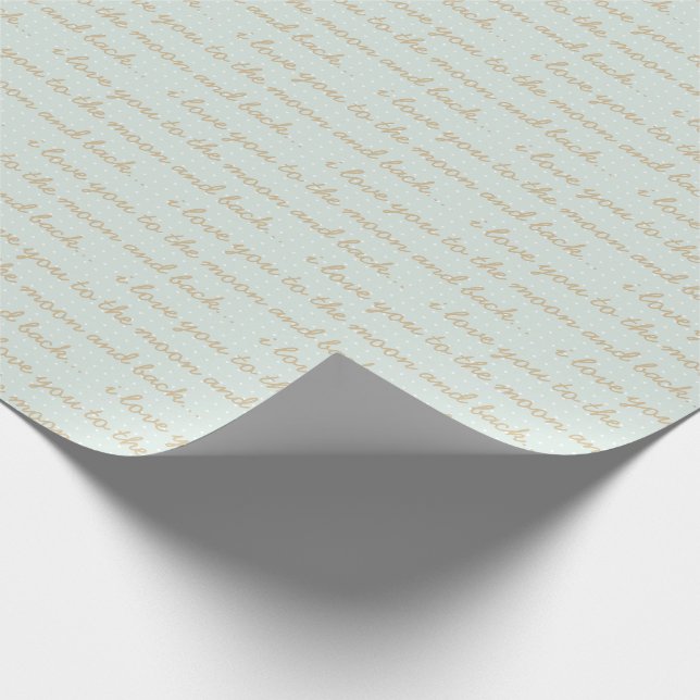 Papier Cadeau Je t'aime sur la lune et le dos (Coin)