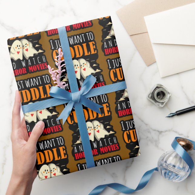 Papier Cadeau Je Veux Juste Casser Et Regarder Des Films D'Horre (Cadeaux)