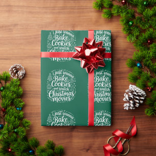 Papier Cadeau Je veux juste faire cuire des cookies et regarder 