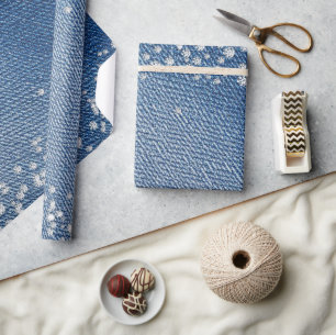 Papier Cadeau Jean Bleu en Denim Diamant