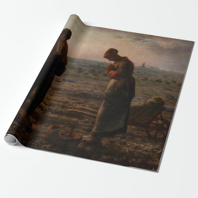 Papier Cadeau Jean-François Millet - L'Angelus (Déroulé)