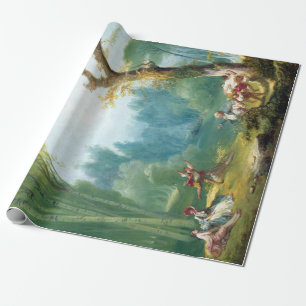Papier Cadeau Jean-Honoré Fragonard un jeu de cheval et de