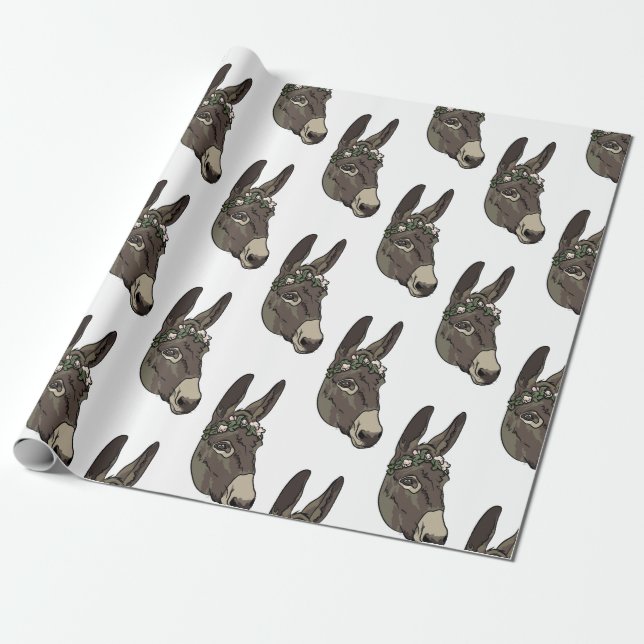 Papier Cadeau Jennet à couronne de fleurs (Déroulé)