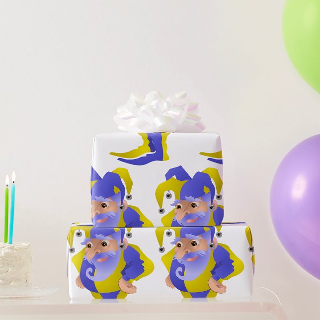 Papier Cadeau Jester Violet Et Vert (Créateur téléchargé)