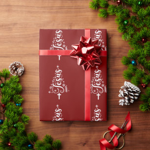 Papier Cadeau Jésus chrétien Noël verset biblique foi