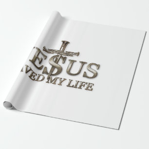Papier Cadeau Jésus-Christ a sauvé ma vie Cadeau pour femmes hom