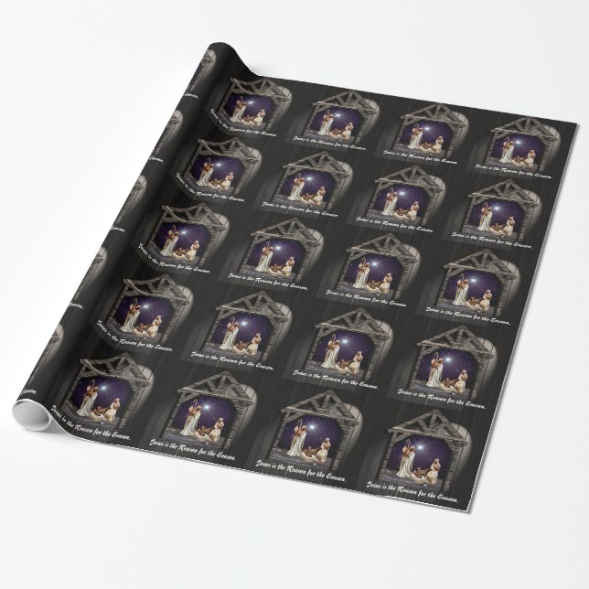 Papier Cadeau Jésus est la raison de la saison. (Déroulé)