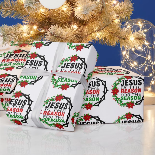 Papier Cadeau Jésus est la raison de la saison (Vacances)