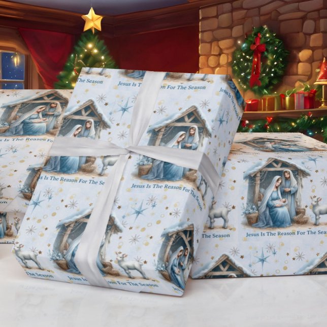 Papier Cadeau Jésus Est La Raison De La Saison De Noël (Créateur téléchargé)
