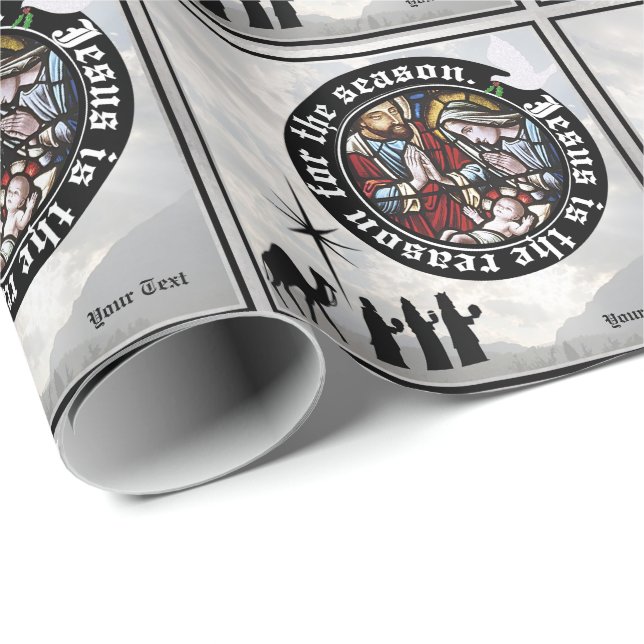 Papier Cadeau Jésus Est La Raison De L'Enveloppe Cadeau De Saiso (Coin rond)