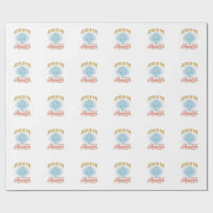 Papier Cadeau Jésus est la réponse Croix chrétienne Vector Desig